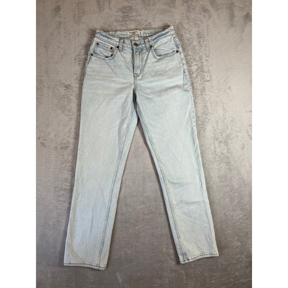 Abercrombie & Fitch Curve Love The Straight Mid Rise Jeans Light Wash 26/2R